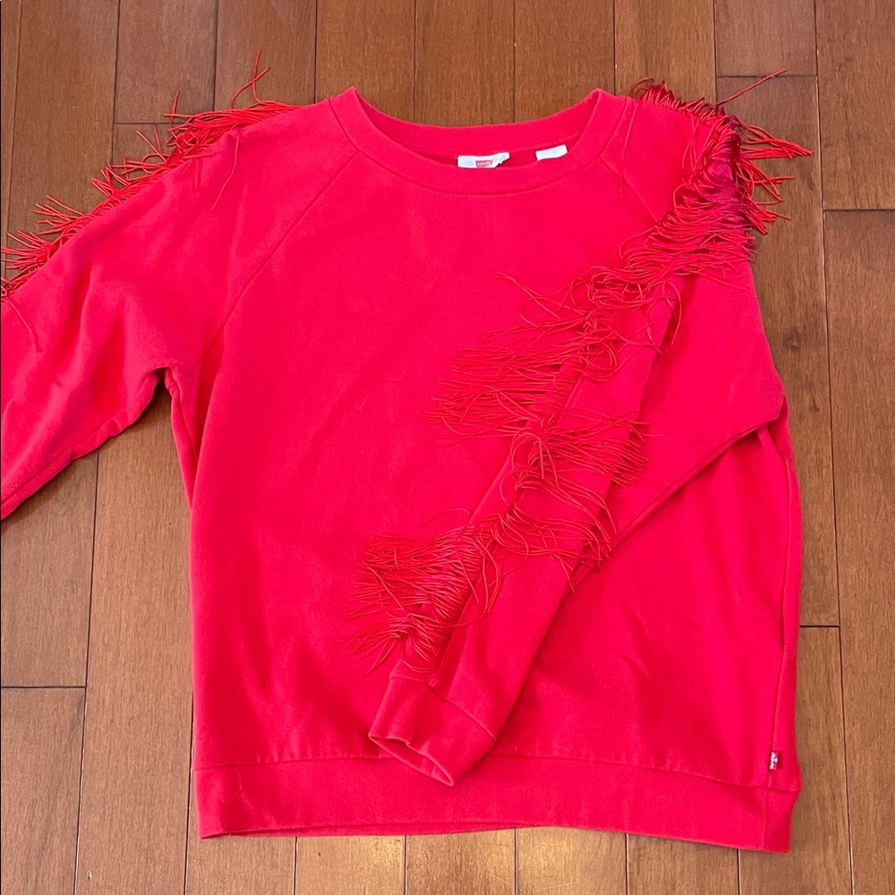 Levi's Red Fringe Sweatshirt
